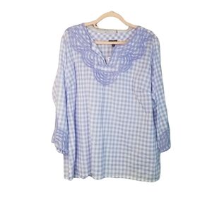 Talbots lavender gingham tunic 2xp new